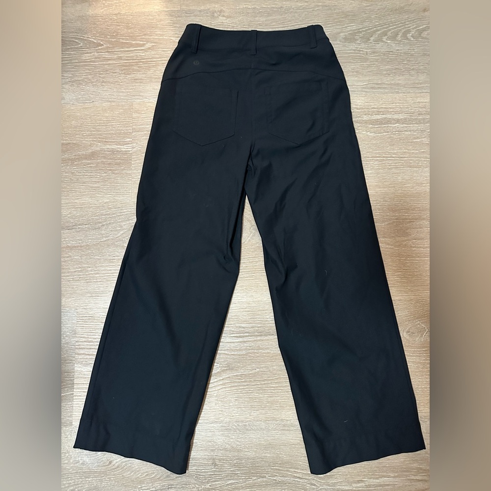 Lululemon Athletica Black City Sleek 5 Pocket High-Rise Wide-Leg Pant 7/8 Length - Picture 2 of 5